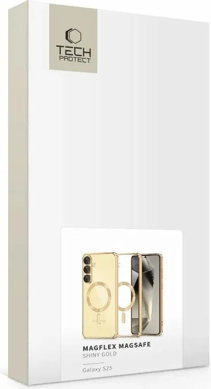 Mbështjellës Tech-Protect MagFlex për Samsung Galaxy S25, MagSafe, Transparent Gold - 5
