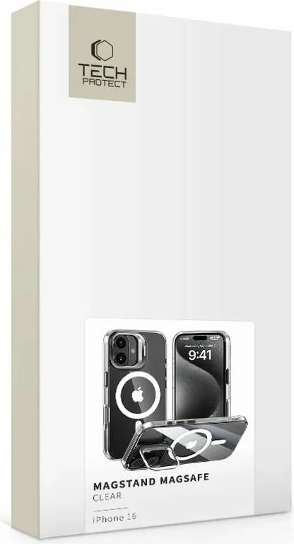 Mbështjellës Tech-Protect MagStand për iPhone 16, MagSafe, Transparent - 3