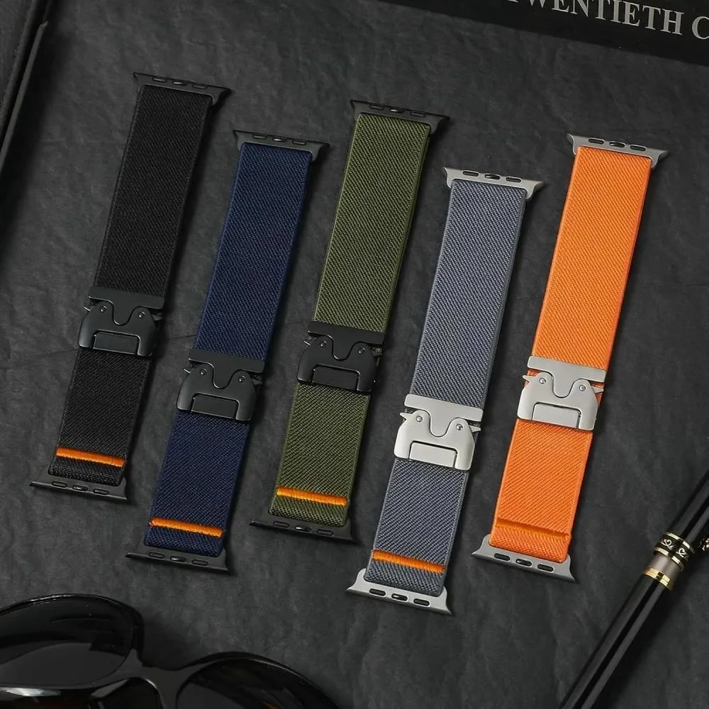 Rrip najloni për Apple Watch Tech-Protect Nylon Clasp, 44/45/46/49 mm, Kaltër - 3