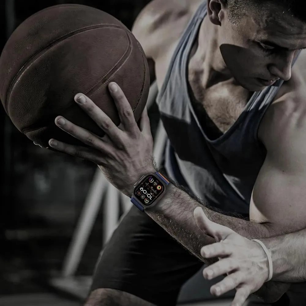 Rrip najloni për Apple Watch Tech-Protect Nylon Clasp, 44/45/46/49 mm, Kaltër - 5