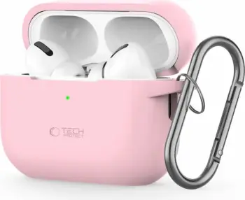 Mbështjellës Tech-Protect për AirPods Pro/Pro 2, silikon, me karabiner, rozë