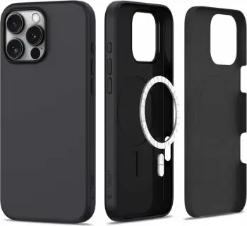 Mbështjellës Tech-Protect Silicone MagSafe për iPhone 16 Pro, i zi