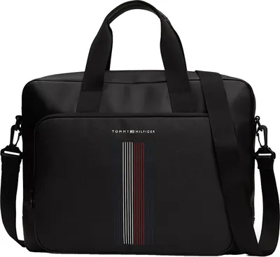 Çantë laptopi për meshkuj Tommy Hilfiger, e zezë - 1