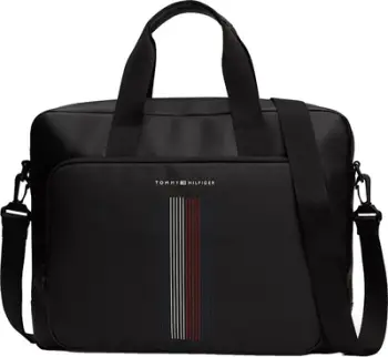 Çantë laptopi për meshkuj Tommy Hilfiger, e zezë