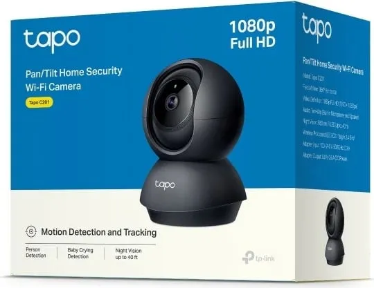 Kamerë sigurie TP-Link Tapo C201, Wi-Fi, pan/tilt, e zezë - 2