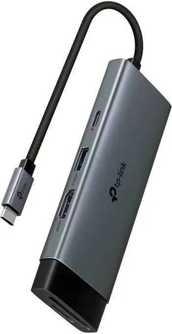 Hub USB C TP-Link UH7021C, 7 në 1, HDMI, Power Delivery, gri