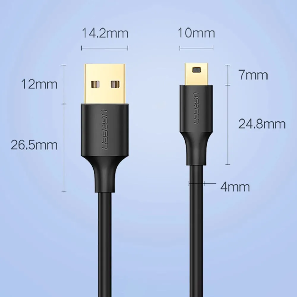 Kabllo USB-mini USB Ugreen US132, 0.5m, e zezë - 22