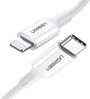 Kabllo Ugreen USB-C në Lightning US171, 1.5m, 20W, 3A, e bardhë