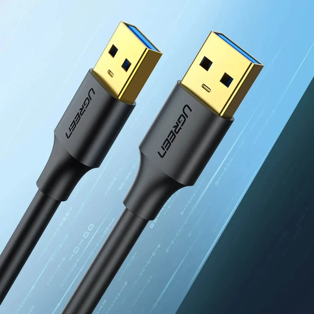 Kabllo Ugreen US128, USB-A 3.0 në USB-A 3.0, 0.5m, e zezë - 3