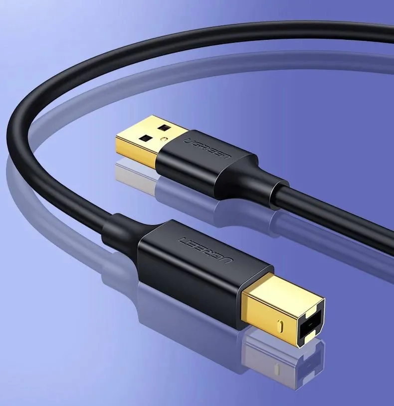Kabllo printeri Ugreen USB-B në USB-A, 1.5m, e zezë - 2