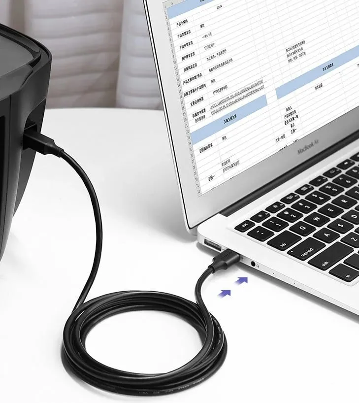 Kabllo printeri Ugreen USB-B në USB-A, 1.5m, e zezë - 3