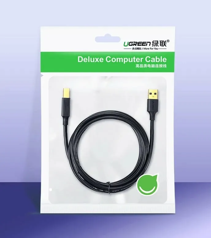 Kabllo printeri Ugreen USB-B në USB-A, 1.5m, e zezë - 5