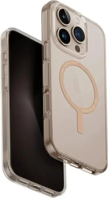 Mbështjellës UNIQ Clario Magclick Charging për iPhone 16 Pro, Transparent Gold