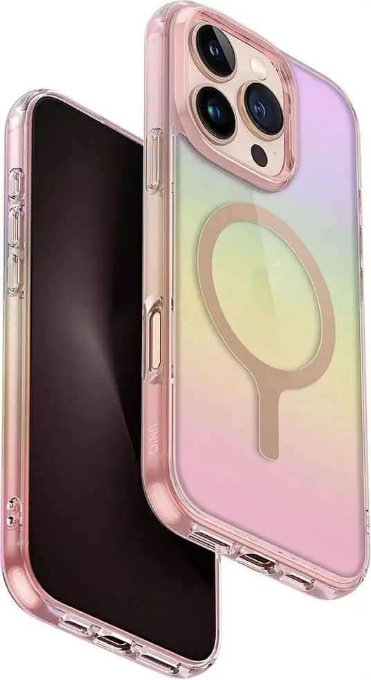 Mbështjellës UNIQ Iridescia Magclick Charging për iPhone 16 Pro, Rozë - 1