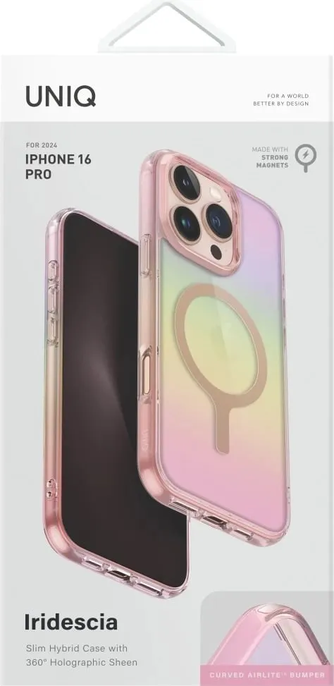 Mbështjellës UNIQ Iridescia Magclick Charging për iPhone 16 Pro, Rozë - 4