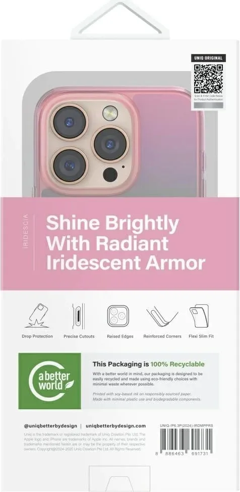 Mbështjellës UNIQ Iridescia Magclick Charging për iPhone 16 Pro, Rozë - 5