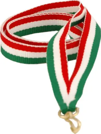 Shirit për medalje Victoria Sport, 11 mm, i bardhë/kuq/gjelbër