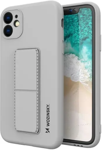 Mbështjellës Wozinsky Kickstand Case për Samsung Galaxy A22 4G, silikon, gri