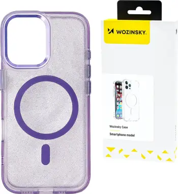 Mbështjellës Wozinsky Glitter Case me MagSafe për Samsung Galaxy S25, vjollcë me shkëlqim