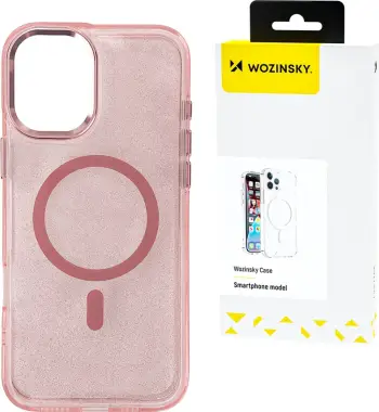 Mbështjellës Wozinsky Glitter Case me MagSafe për Samsung Galaxy S24 FE, Rozë me shkëlqim
