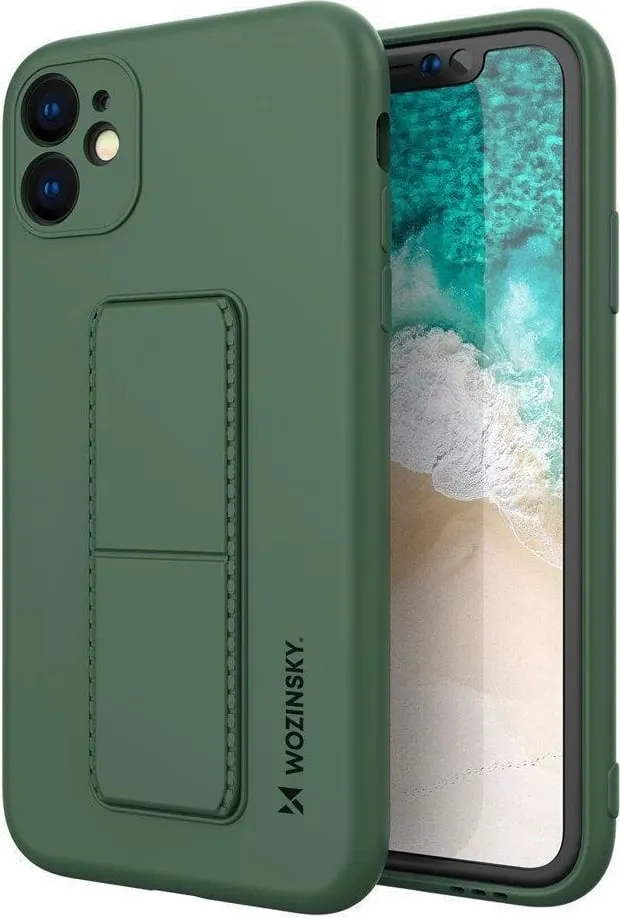 Mbështjellës Wozinsky Kickstand Case për iPhone 12 Pro Max, silikon, e gjelbër e errët - 1