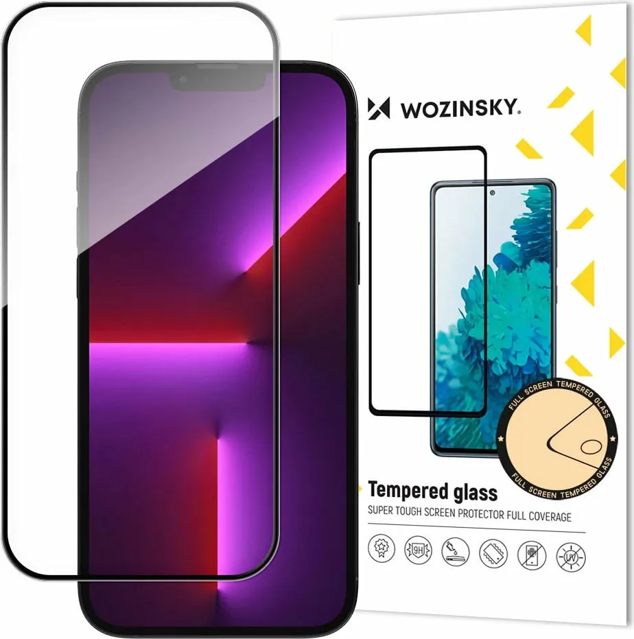 Xham i temperuar Wozinsky Full Glue për iPhone 15, me kornizë, Zi - 1