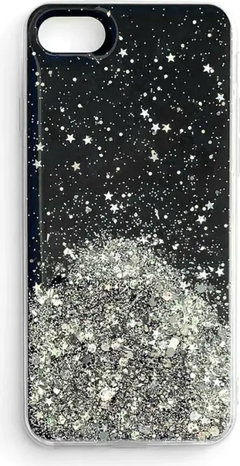Mbështjellës Wozinsky Star Glitter për Xiaomi Redmi Note 9T 5G, i zi/argjendtë