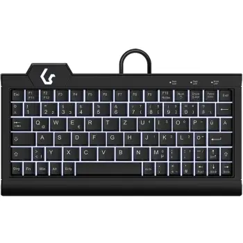 Tastierë KeySonic TAS KSK-3010ELC, Super-Mini Backlight,e zezë, DE