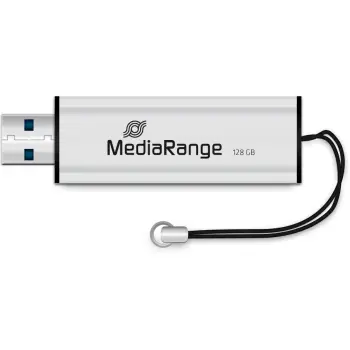 USB stick MediaRange MR918, 128 GB, USB 3.2, Type-A/Micro-USB, zi/argjendtë