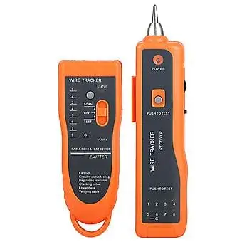 Gjurmues Wire Tracker XQ-350 / Për gjetjen e telave / 1xEmitter dhe 1xReceiver / RJ45 / LED / Portokalli