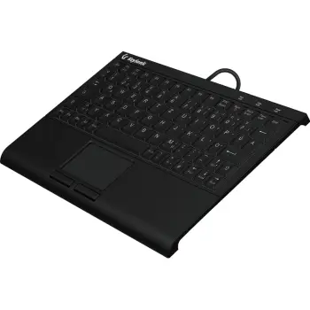 Tastierë KeySonic TAS KSK-3211ELU, Super-Mini Touchpad, DE, e zezë