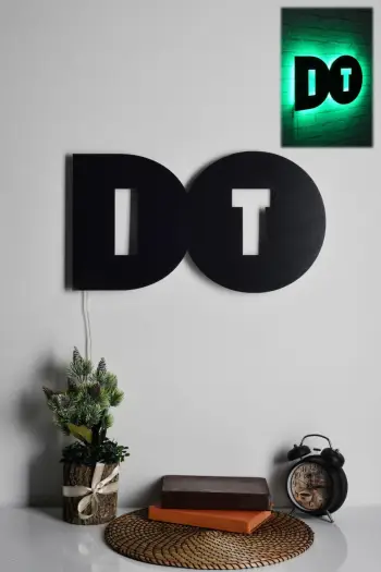 Dritë dekorative LED për mur, Wallity, Do It, ngjyrë e gjelbër