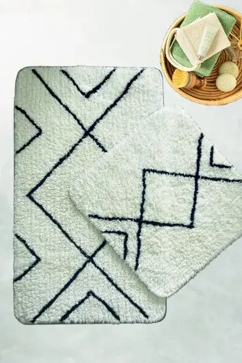 Set tapetash për banjo (2 copë), Mijölnir, Longan, ngjyrë ecru