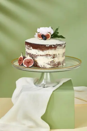 Pjatë qelqi për servirje torte Hermia, Paris 2821, transparente, 28cm