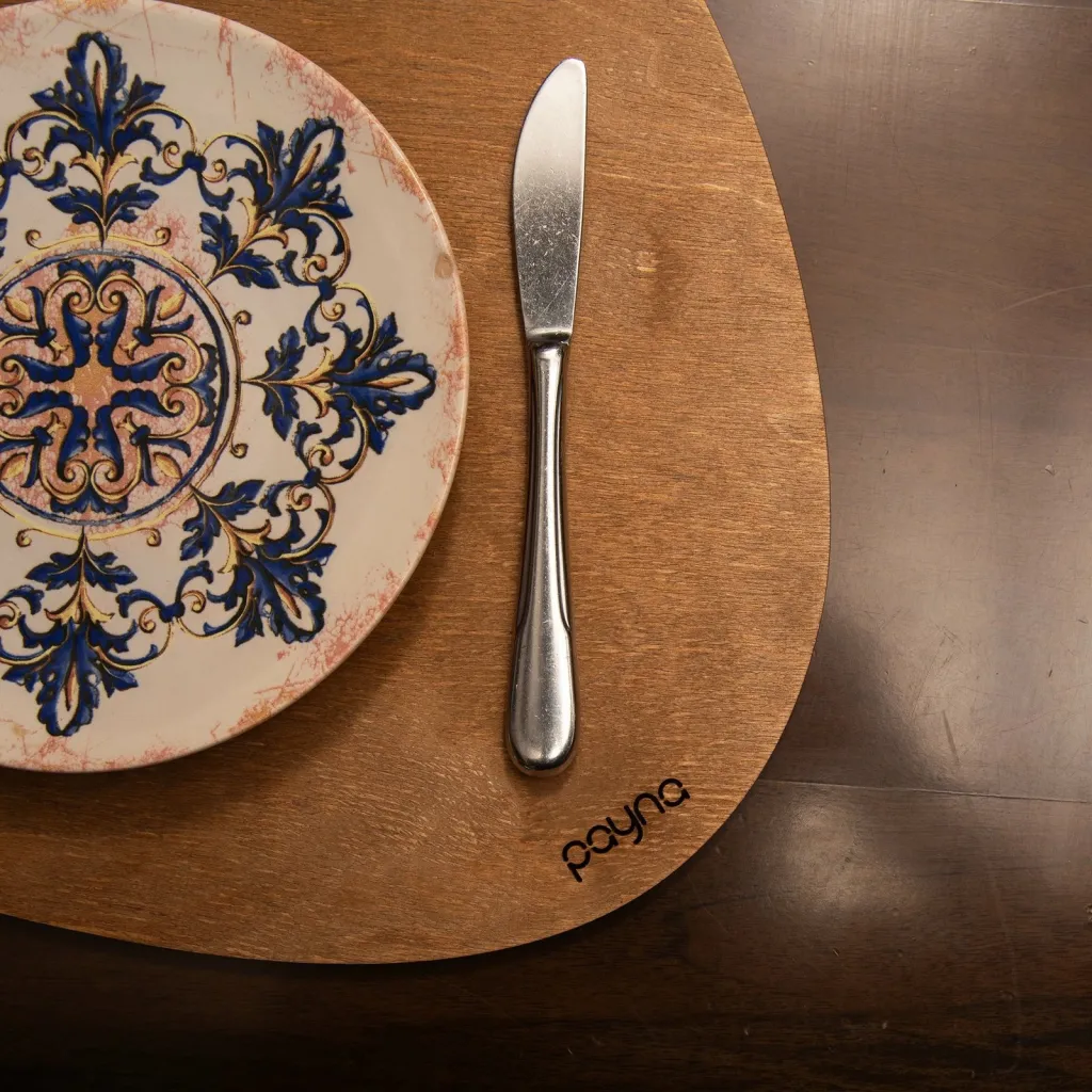 Set nënshtruesish tavoline prej druri, 6 copë, Hermia, dardhë - arrë - 4