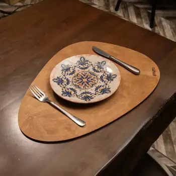 Set nënshtruesish tavoline prej druri, 6 copë, Hermia, dardhë - arrë