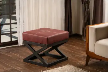 Puf Atelier del Sofa, ngjyrë e kuqe Claret, Krupa