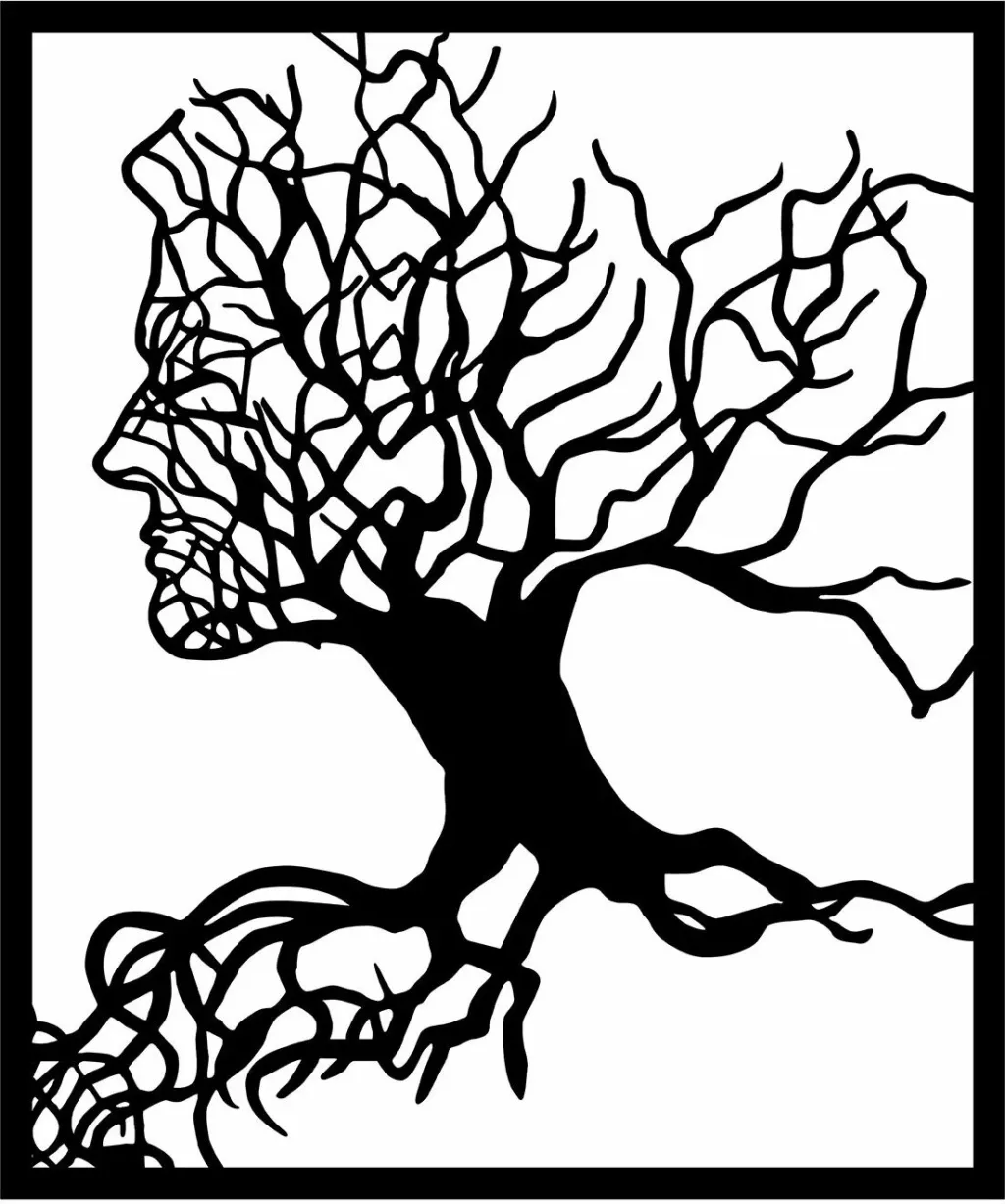Aksesor dekorativ metalik për mur, Wallity, Tree Man - 262 - 4