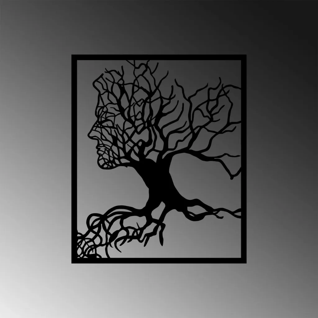 Aksesor dekorativ metalik për mur, Wallity, Tree Man - 262 - 5