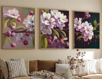 Pikturë dekorative me kornizë MDF (3 copë), Wallity, Huhu218, 50x70