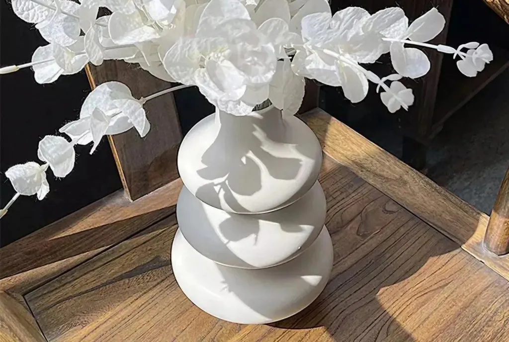 Vazo Aberto Design, krem, CY0079, 8x8x20cm - 2