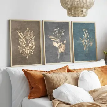 Pikturë dekorative me kornizë, MDF, 3 copë, Wallity, Huhu242, 50x70cm