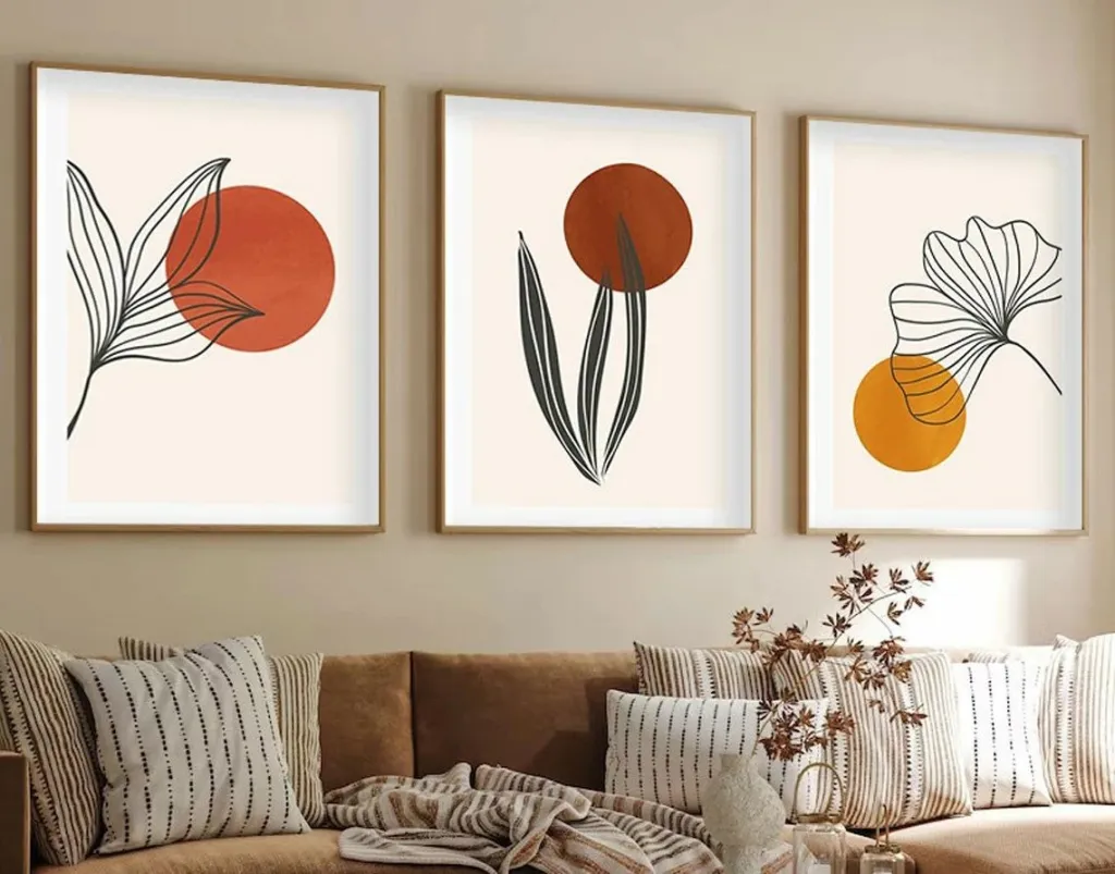 Pikturë dekorative me kornizë, MDF, 3 copë, Wallity, Huhu215, 50x70cm - 1
