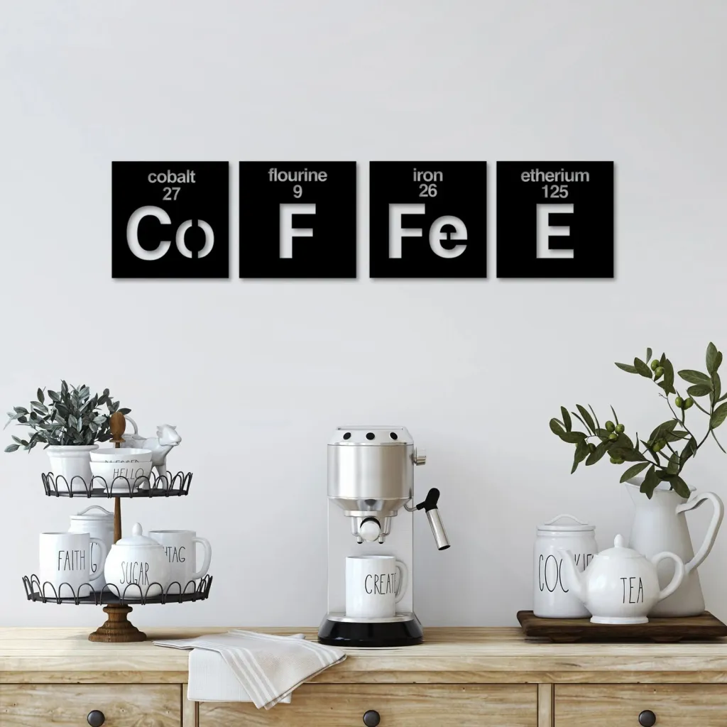 Aksesor dekorativ metalik për mur, Wallity, Coffee, 4 copë - 1