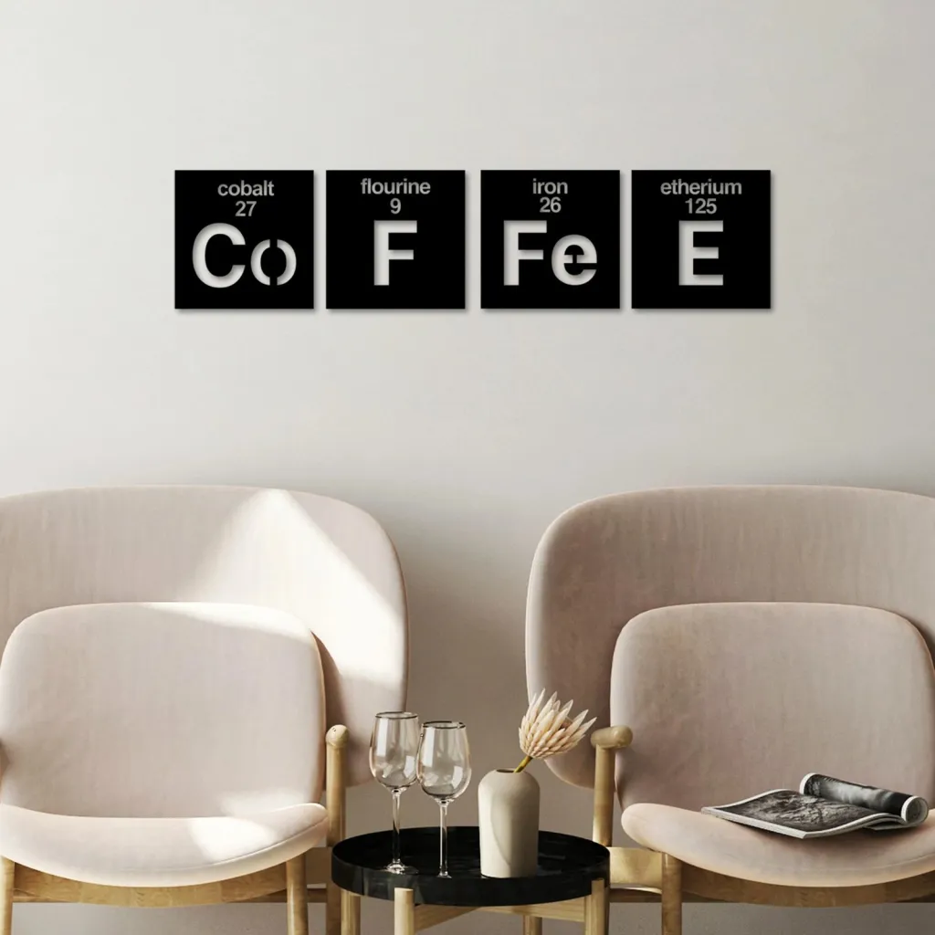 Aksesor dekorativ metalik për mur, Wallity, Coffee, 4 copë - 2