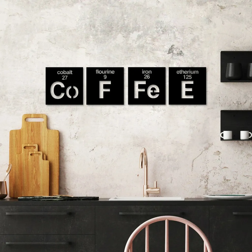 Aksesor dekorativ metalik për mur, Wallity, Coffee, 4 copë - 3