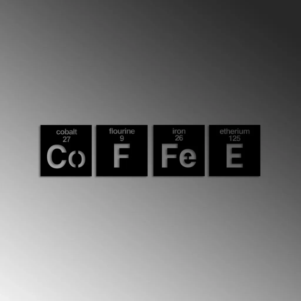 Aksesor dekorativ metalik për mur, Wallity, Coffee, 4 copë - 4