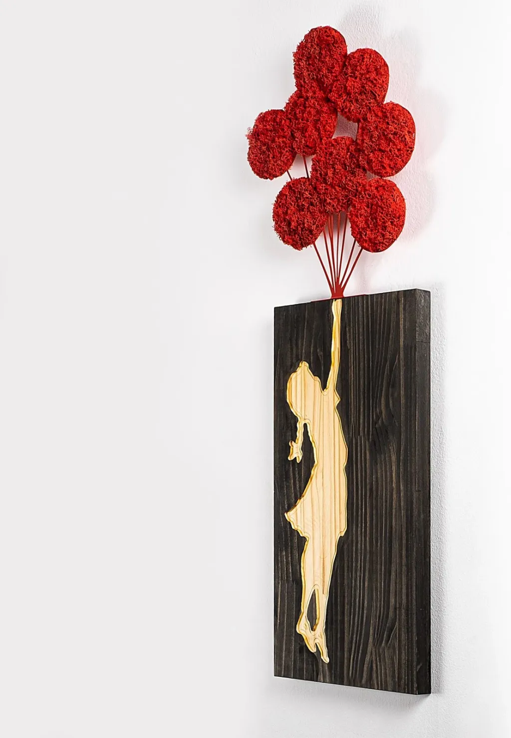 Aksesor dekorativ prej druri për mur, Wallity Banksy, 34x99cm - 7