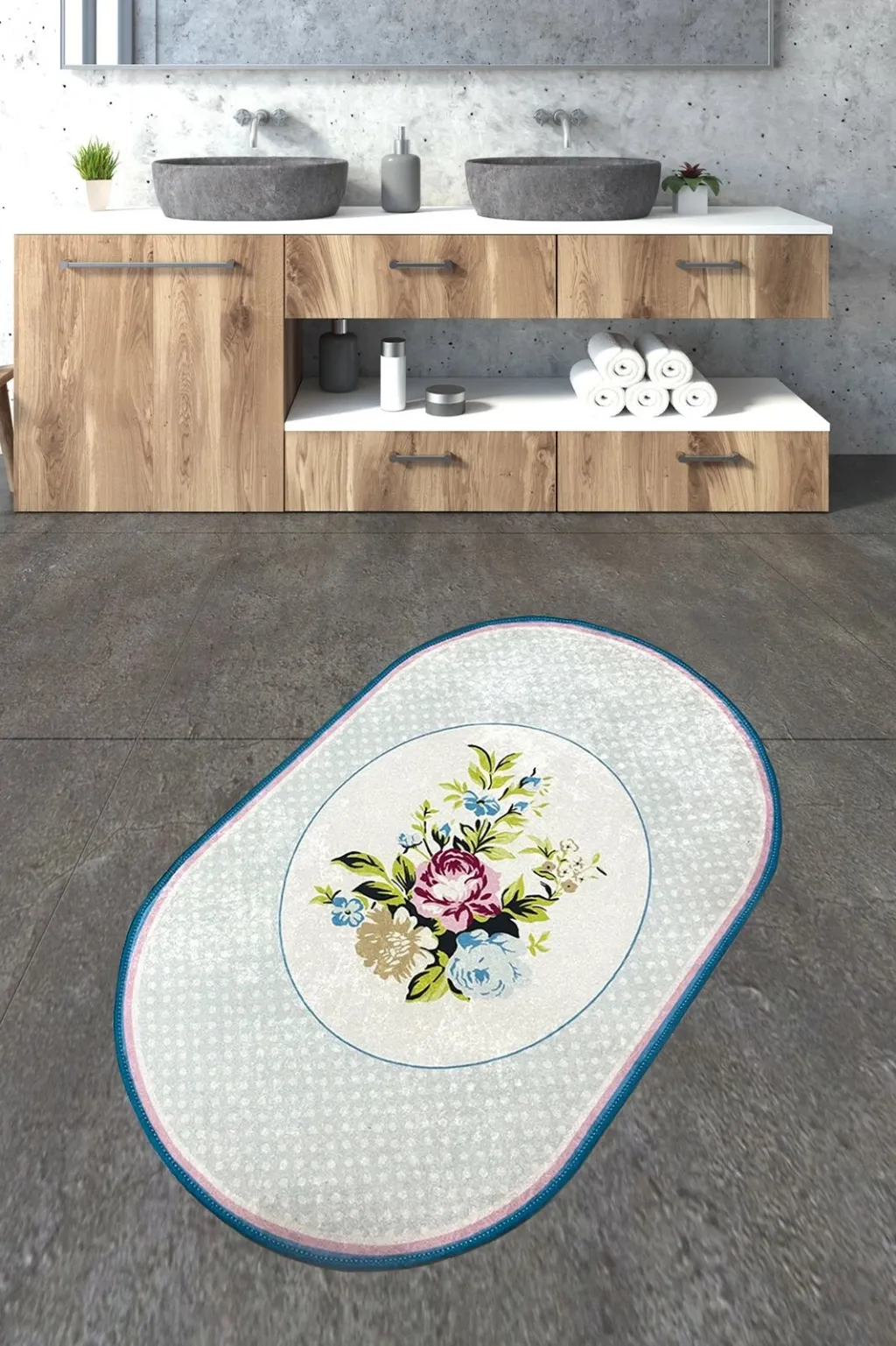Tapet për banjo Mijölnir, Lous - 15, shumëngjyrësh, 70x120cm - 1