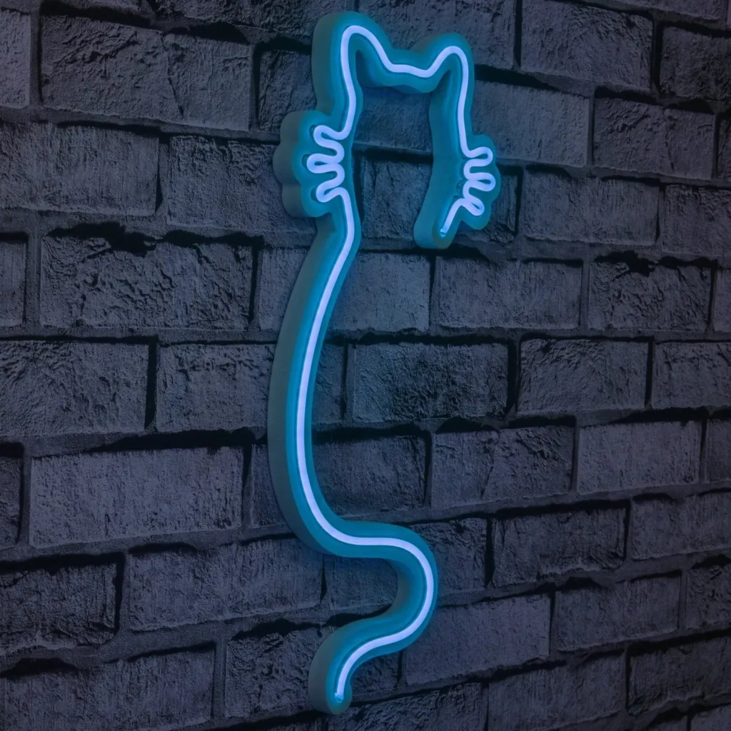 Dritë dekorative LED plastike, formë mace, ngjyrë kaltër - 1